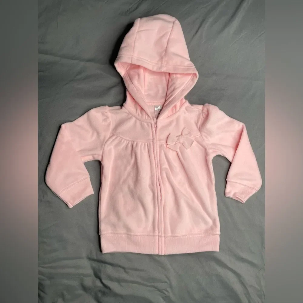 Carter's Pink and Gray Hoodies with Bow and Heart